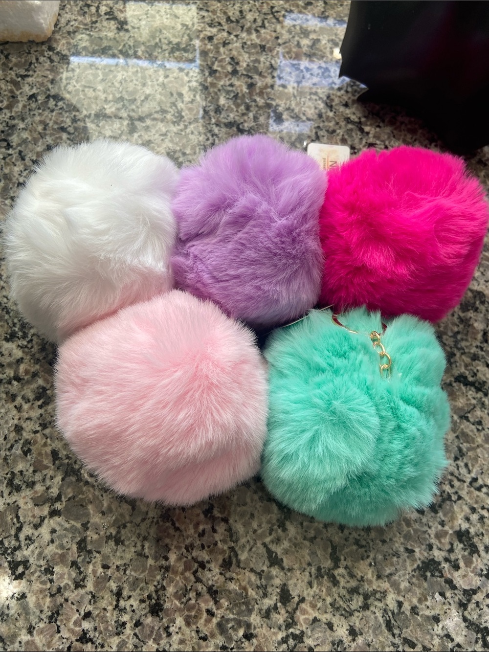 Bag Charm/Keyholder One Large Faux Fur